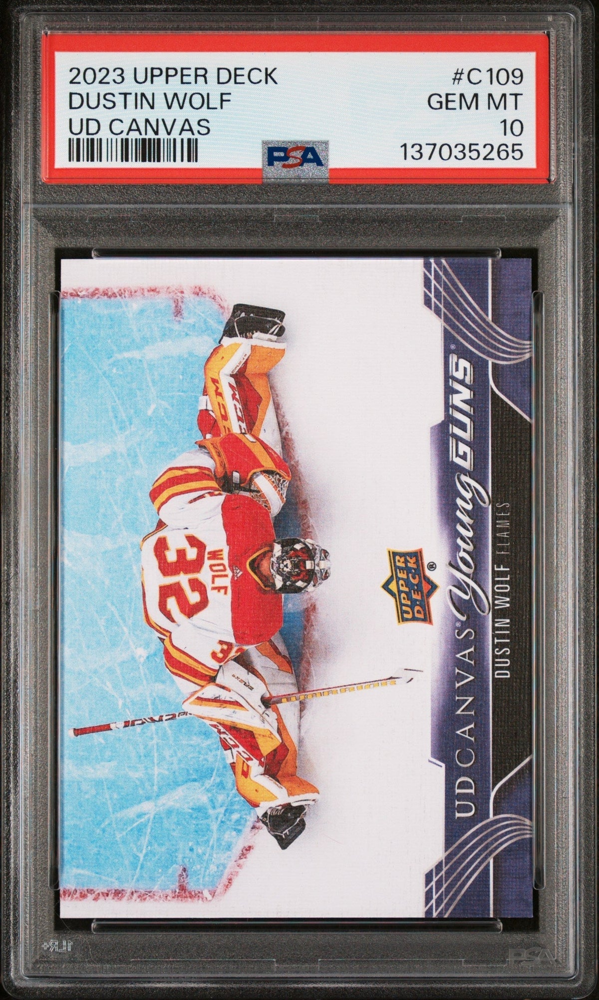 2023 Upper Deck UD Canvas Dustin Wolf #C109 PSA 10