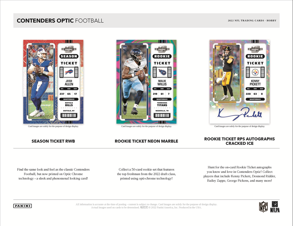 2022 Panini Contenders Optic Football Hobby Box