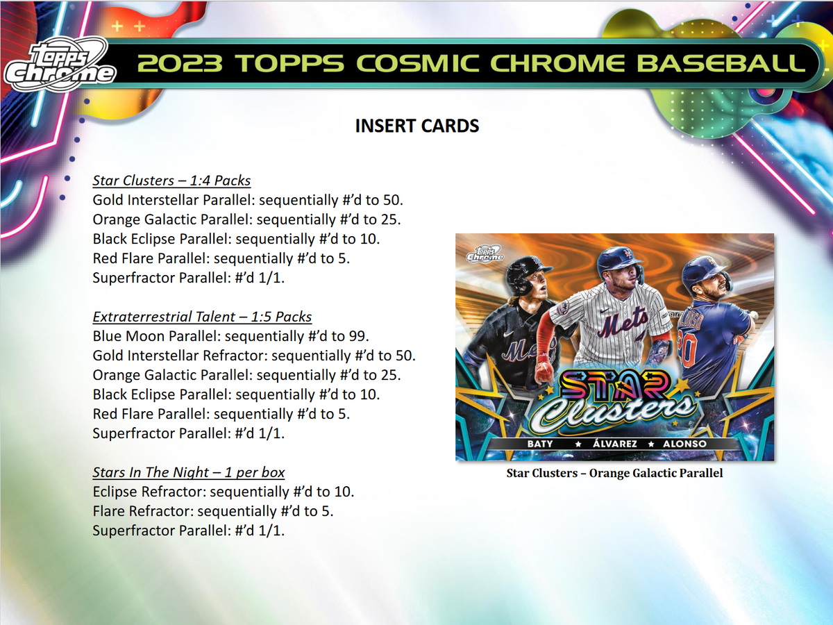 2023 Topps Cosmic Chrome Baseball Hobby Box