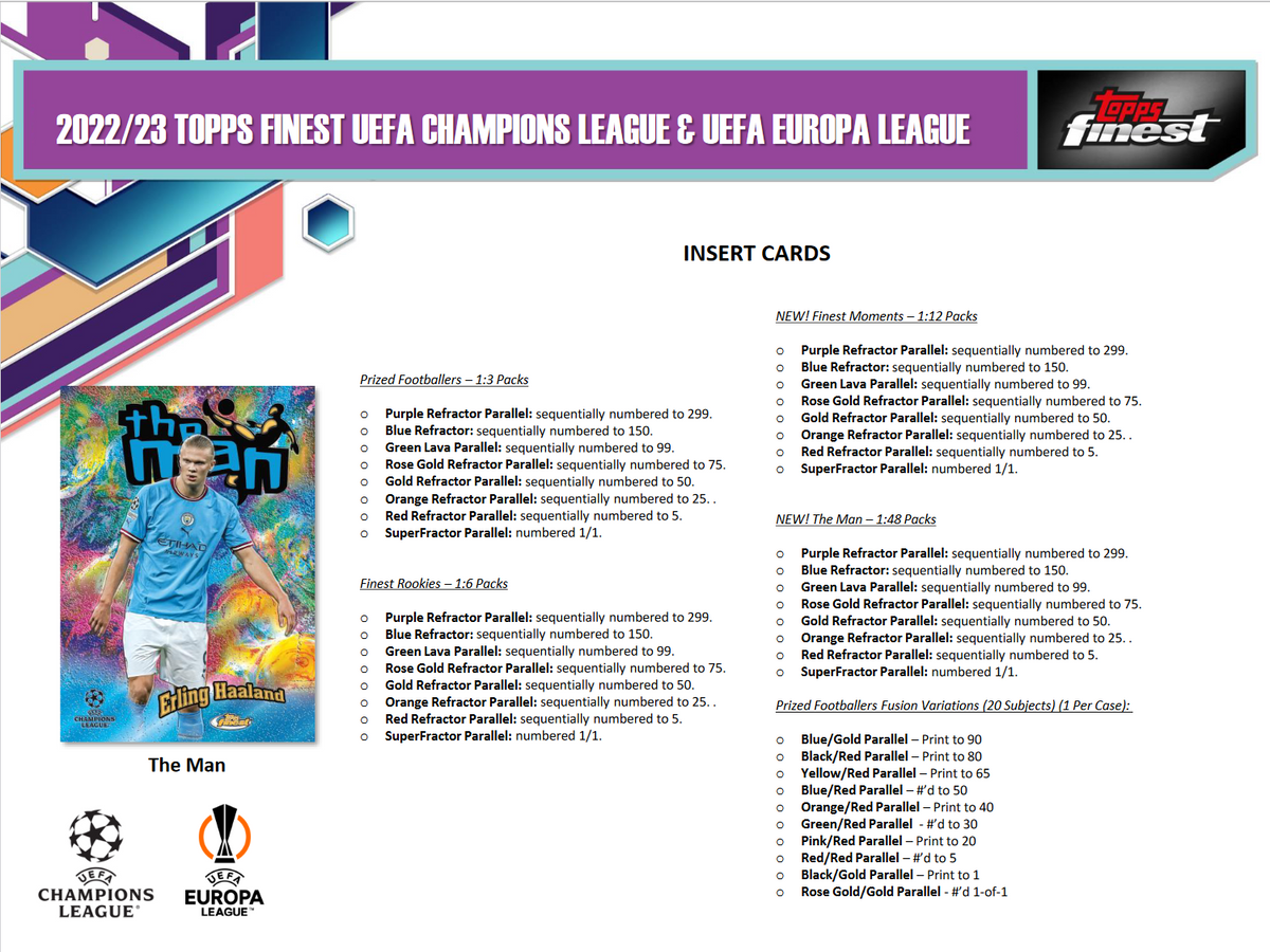 2022-23 Topps Finest UEFA Club Competitions Soccer Hobby 8 Box Case