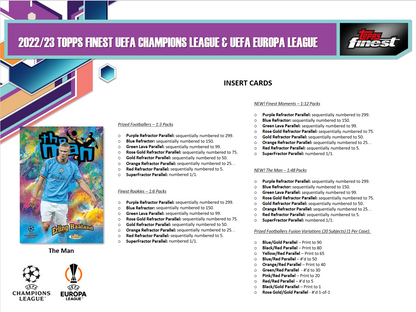 2022-23 Topps Finest UEFA Club Competitions Soccer Hobby 8 Box Case