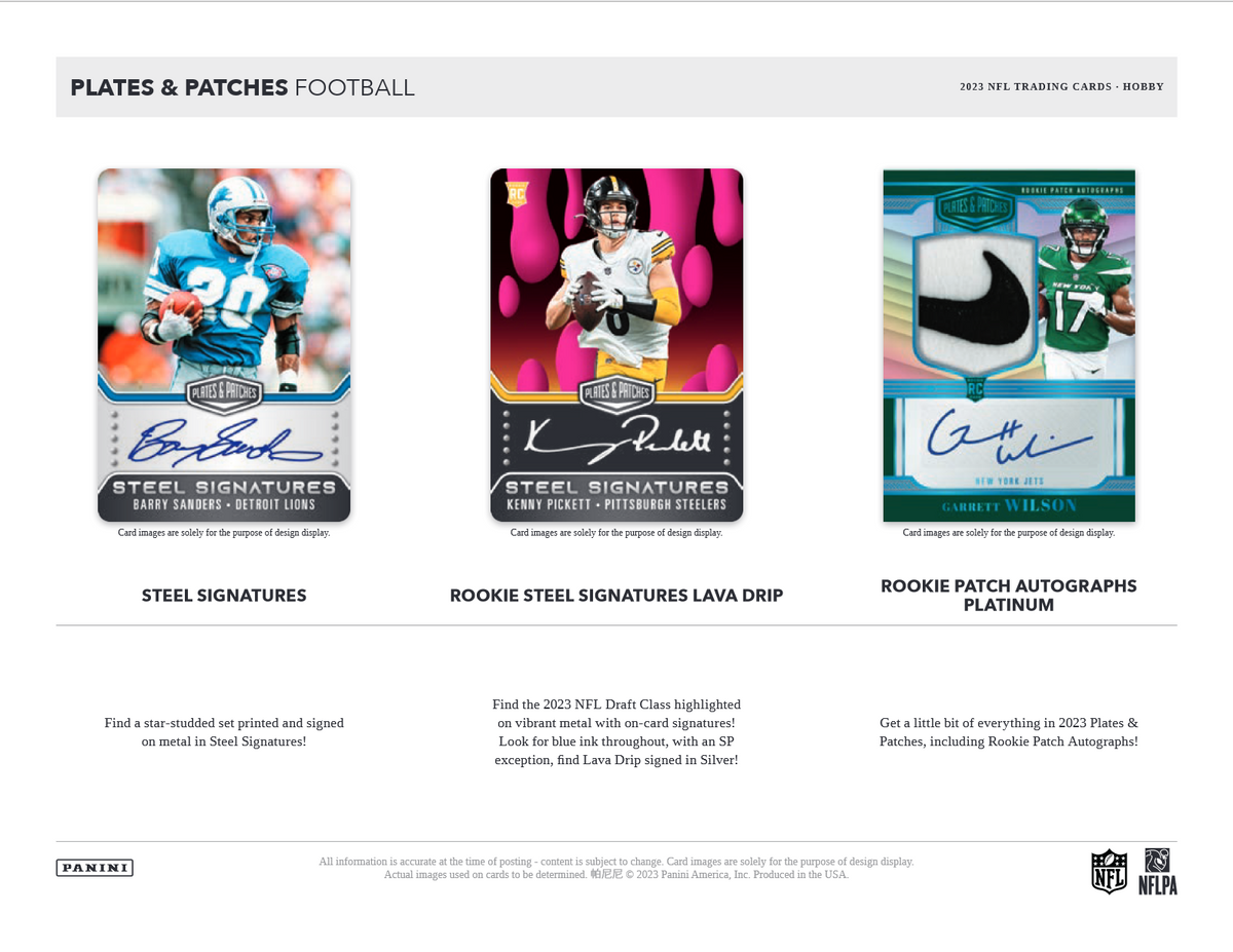 2023 Panini Plates & Patches Football Hobby Box