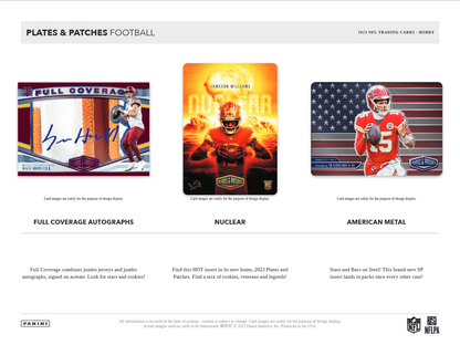 2023 Panini Plates & Patches Football Hobby Box