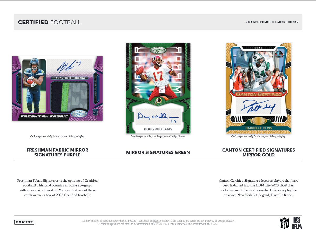 2023 Panini Certified Football Hobby 16 Box Case