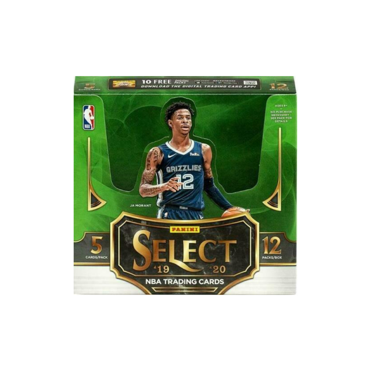 2019-20 Panini Select Basketball Hobby 12-Box Case Factory Sealed