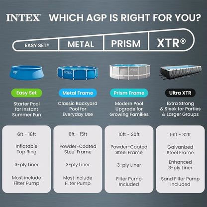 INTEX Ultra XTR 24ft x 12ft x 52in Above Ground Swimming Pool Set w/Pump