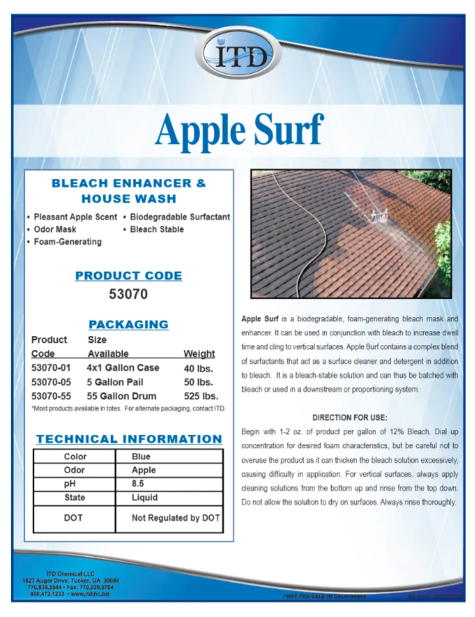 Apple Surf – Bleach Enhancer & House Wash 53070 1G