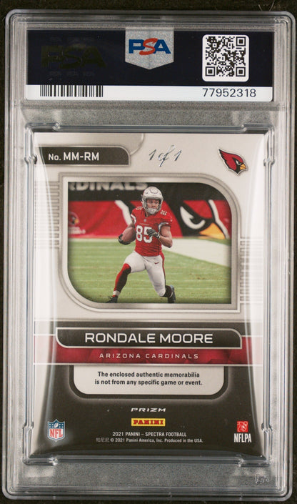 2021 Panini Spectra Monumental Rondale Moore #MMRM GLD. Nike LG. 1/1 PSA 9