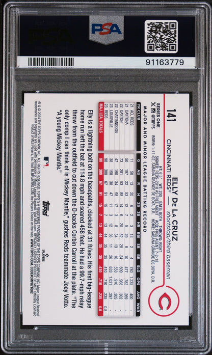 2024 Topps Elly De La Cruz #141 Gold Foil PSA 10