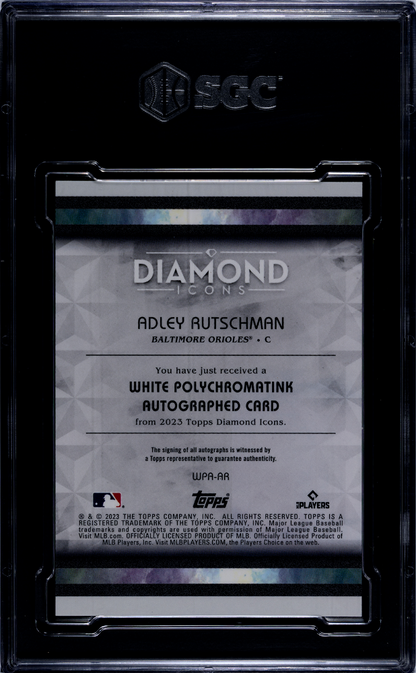 2023 Topps Diamond Icons Adley Rutschman #WPA-AR White , Green SGC 9.5 Auto 10