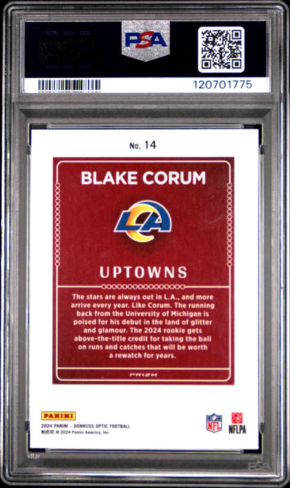 2024 Panini Donruss Optic Uptowns Blake Corum #14 PSA 9