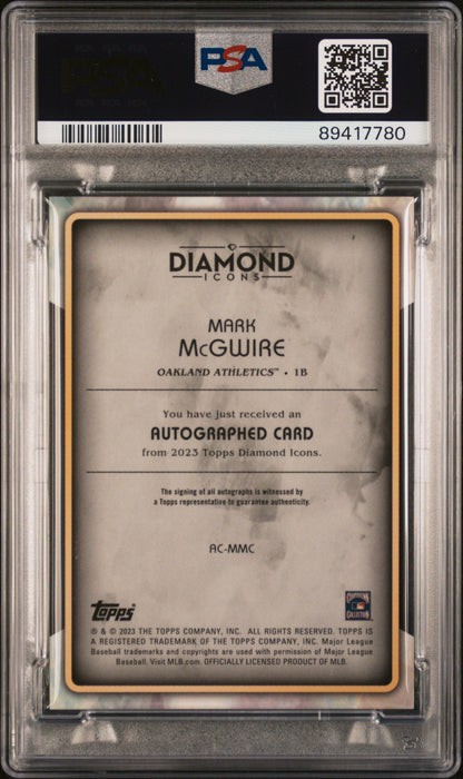 2023 Topps Diamond Icons Autographs Mark Mcgwire #ACMMC 15/25 PSA 8