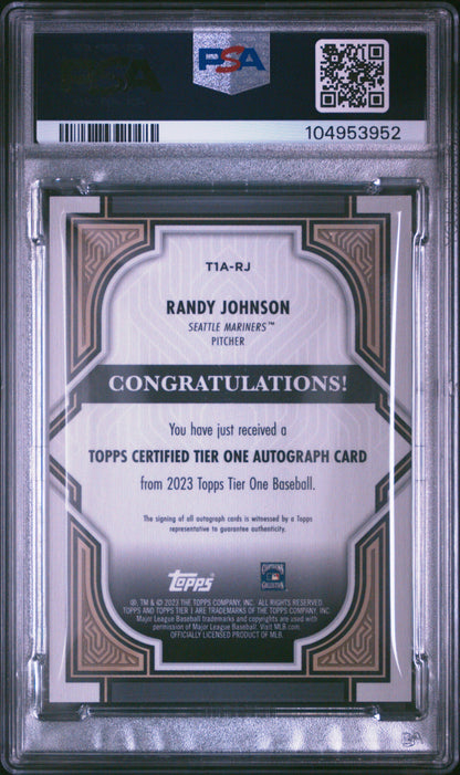 2023 Topps Tier One Autographs Randy Johnson #T1ARJ 36/75 PSA 9