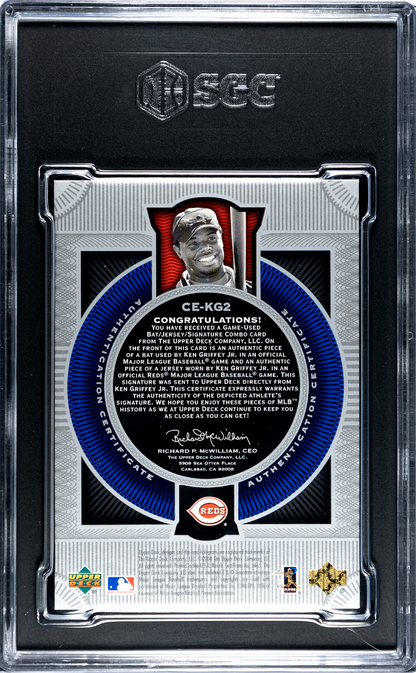 2004 Upper Deck Etchings Ken Griffey JR. #CE-KG2 Combo Mat.  Copper Foil SGC 9