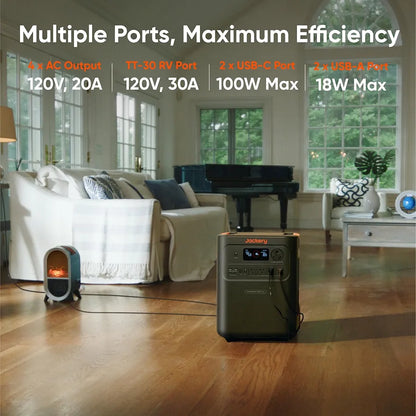 Jackery HomePower 3600 Plus Portable Power Station, 3600W AC Output, 3584Wh LFP Solar Generator, Expandable up to 21kWh, Essential Home Backup for Home Use, Emergencies, RV