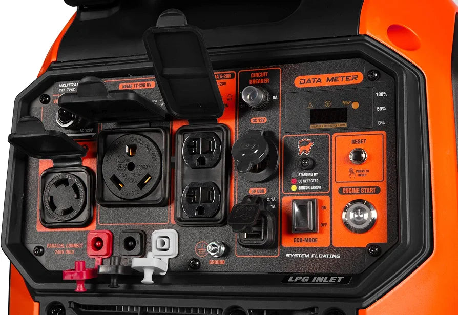 WEN 6800-Watt Dual Fuel RV-Ready Electric Start Portable Inverter Generator with Fuel Shut Off and CO Watchdog for Electric Vehicle Backup