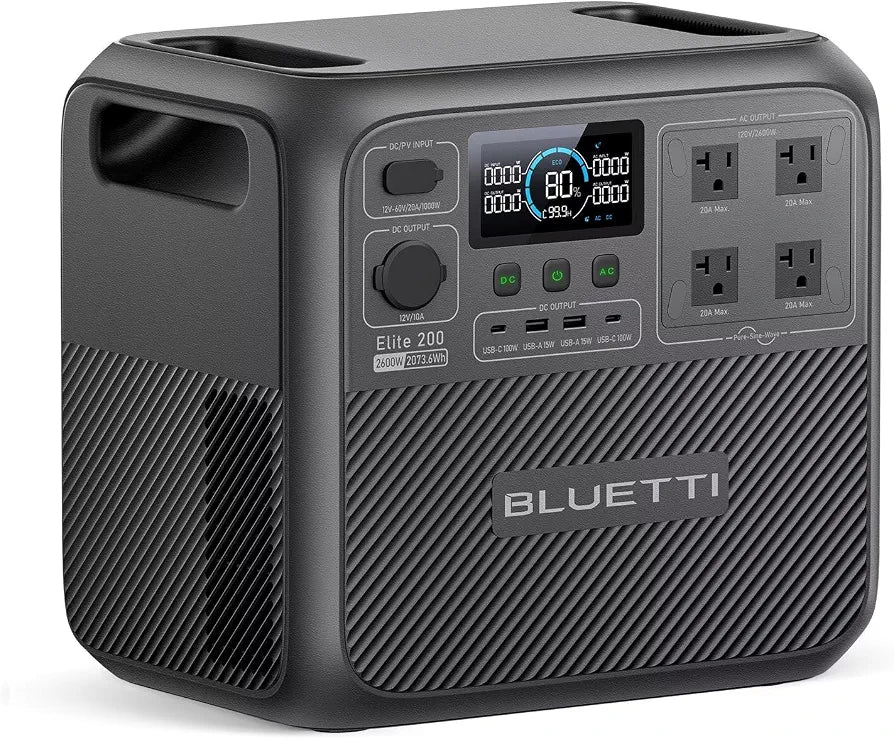 BLUETTI Elite 200 V2 Portable Power Station 2073.6Wh 2600W Solar Generator