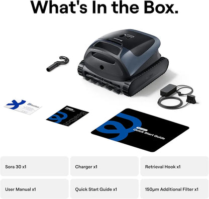 Beatbot Sora 30 Pool Vacuum, Floor & Wall & Waterline & Platform Cleaning, 6800GPH Power, Smart Parking, 300Min Runtime, 5L Capacity, for Above & In-Ground Pools 3229 sq.ft, Deep Blue