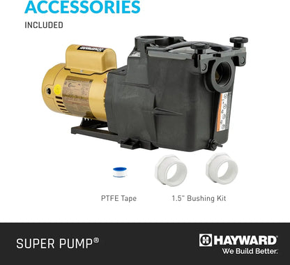 Hayward Super Pump InGround Pool Pump - 1 HP, Quieter Operation & Efficient