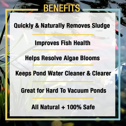 MICROBE-LIFT MLXSA55G Sludge-Away Pond and Outdoor Water Garden Sludge Remover, OK for Koi Fish, Plant Life, and Decor, 55 Gallons