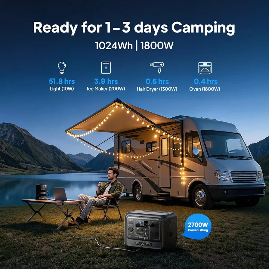 BLUETTI Elite 100 V2 Portable Power Station for Camping 1024Wh 1800W