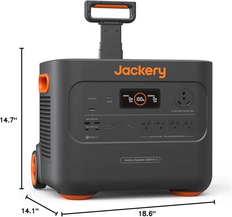 Jackery Explorer 2000 Plus Portable Power Station, 2042Wh, 3000W AC Output