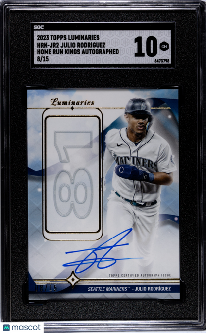 2023 Topps Luminaries Julio Rodriguez #HRK-JR2 Home Run Kings Autograph SGC 10