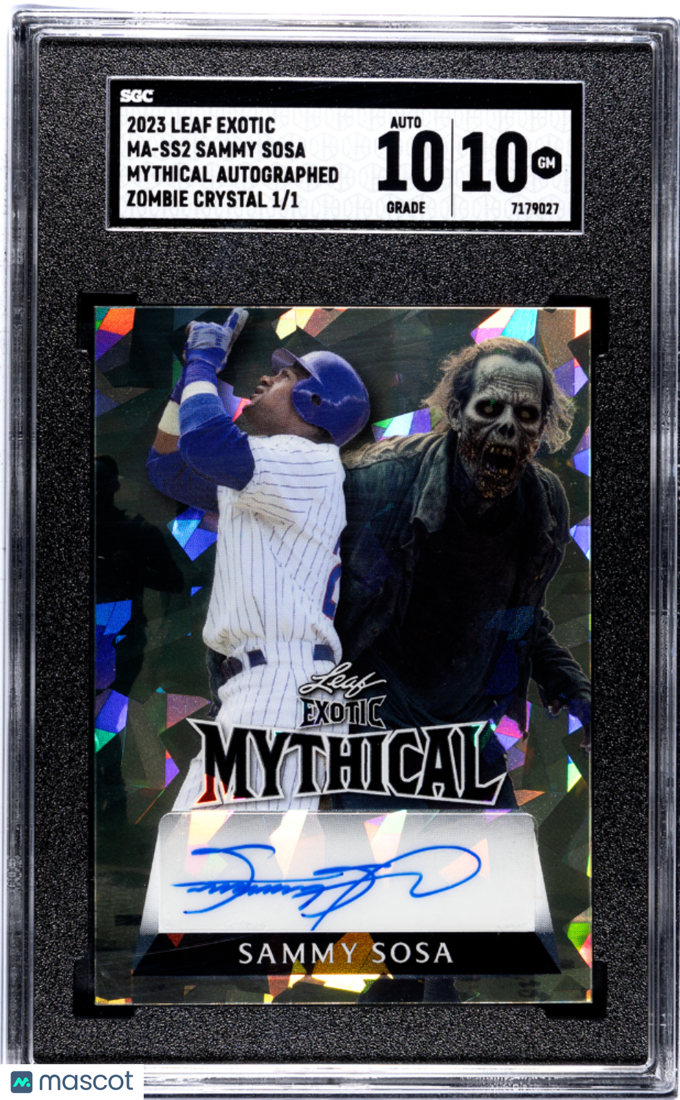 2023 Leaf Exotic Sammy Sosa #MA-SS2 Mythical  Zombie Crystal 1 1 SGC 10 Auto 10