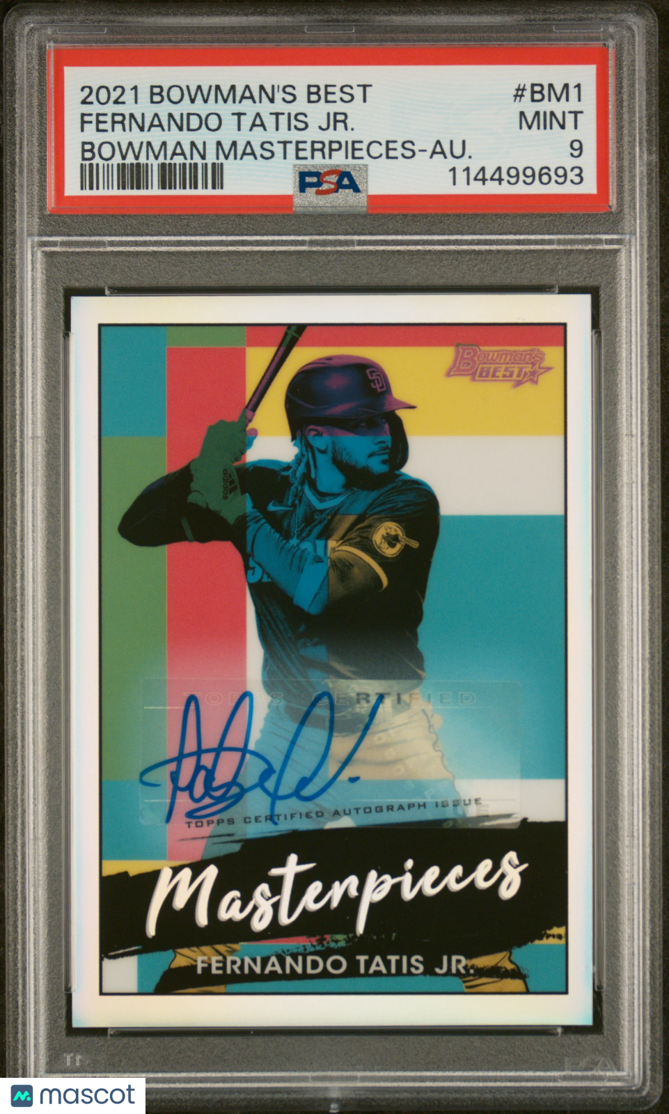 2021 Bowman's Best Bowman Masterpieces Fernando Tatis JR. #BM1 Au. PSA 9