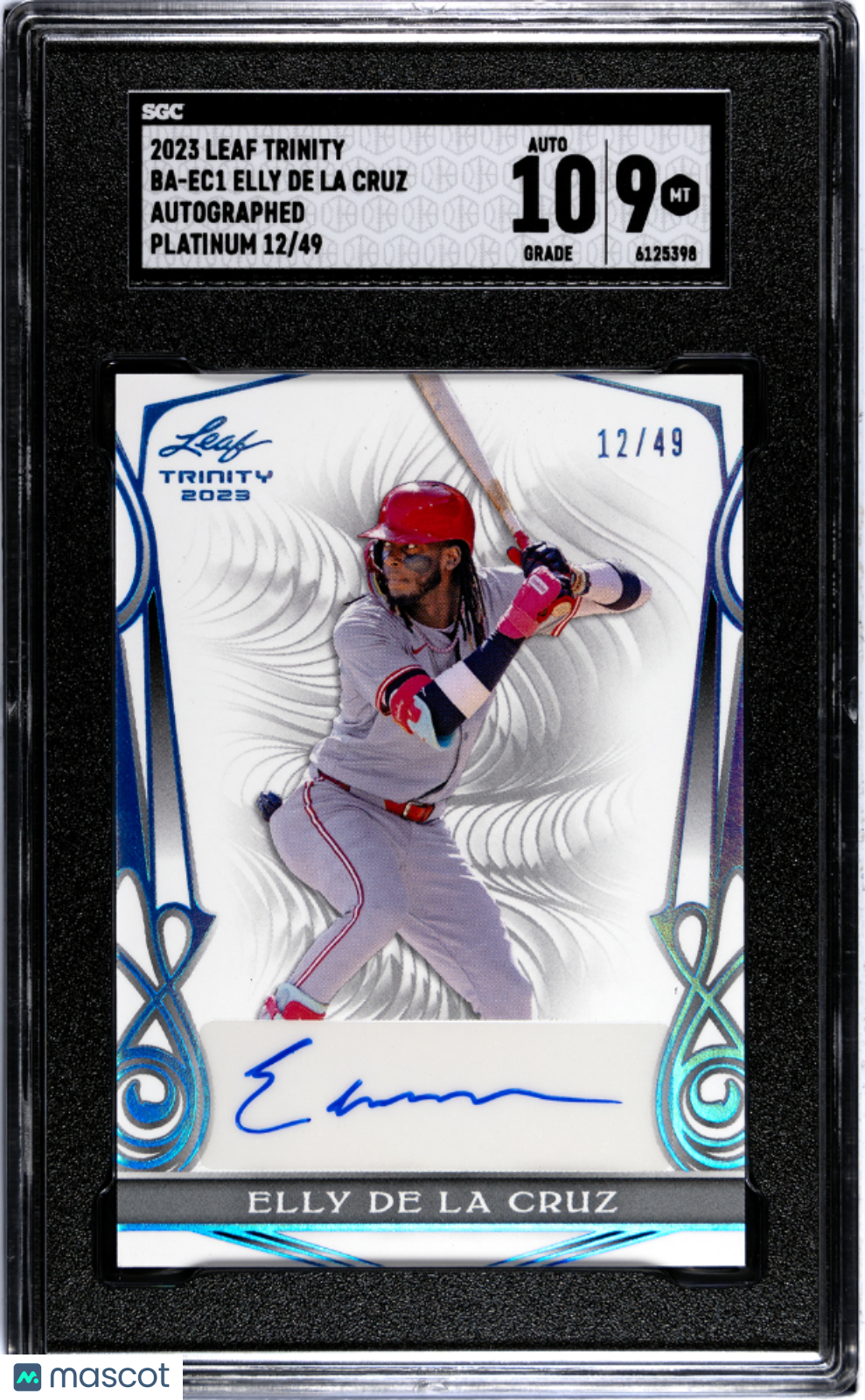 2023 Leaf Trinity Elly De La Cruz #BA-EC1 Autograph Platinum SGC 9 Auto 10