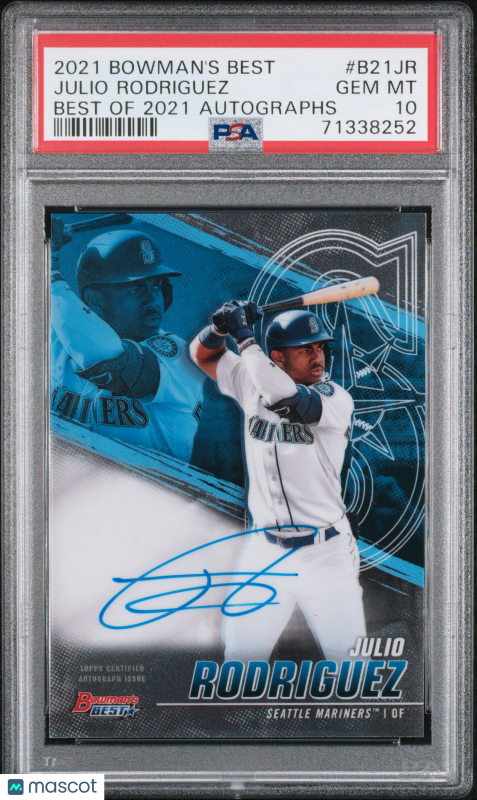2021 Bowman's Best Best Of 2021 Autographs Julio Rodriguez #B21JR PSA 10