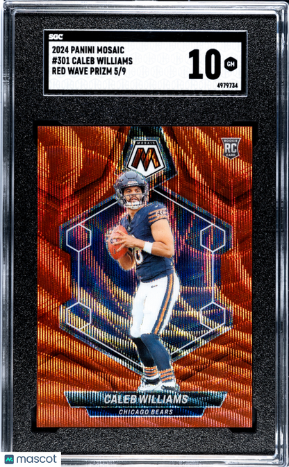 2024 Panini Mosaic Caleb Williams #301 Red Wave Prizm SGC 10