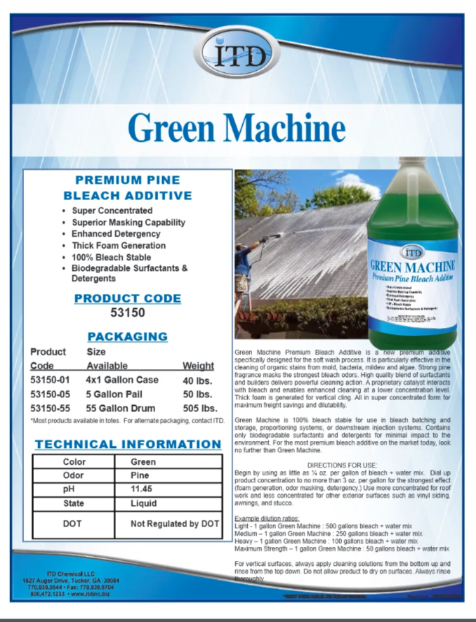 Green Machine – Premium Pine Bleach Additive 5 Gallon