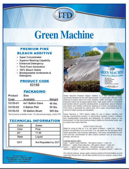 Green Machine – Premium Pine Bleach Additive 5 Gallon