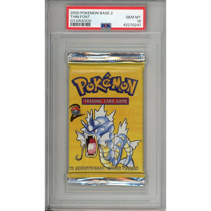Pokemon Graded: Pokemon Base 2 Thin Font Gyarados PSA 10