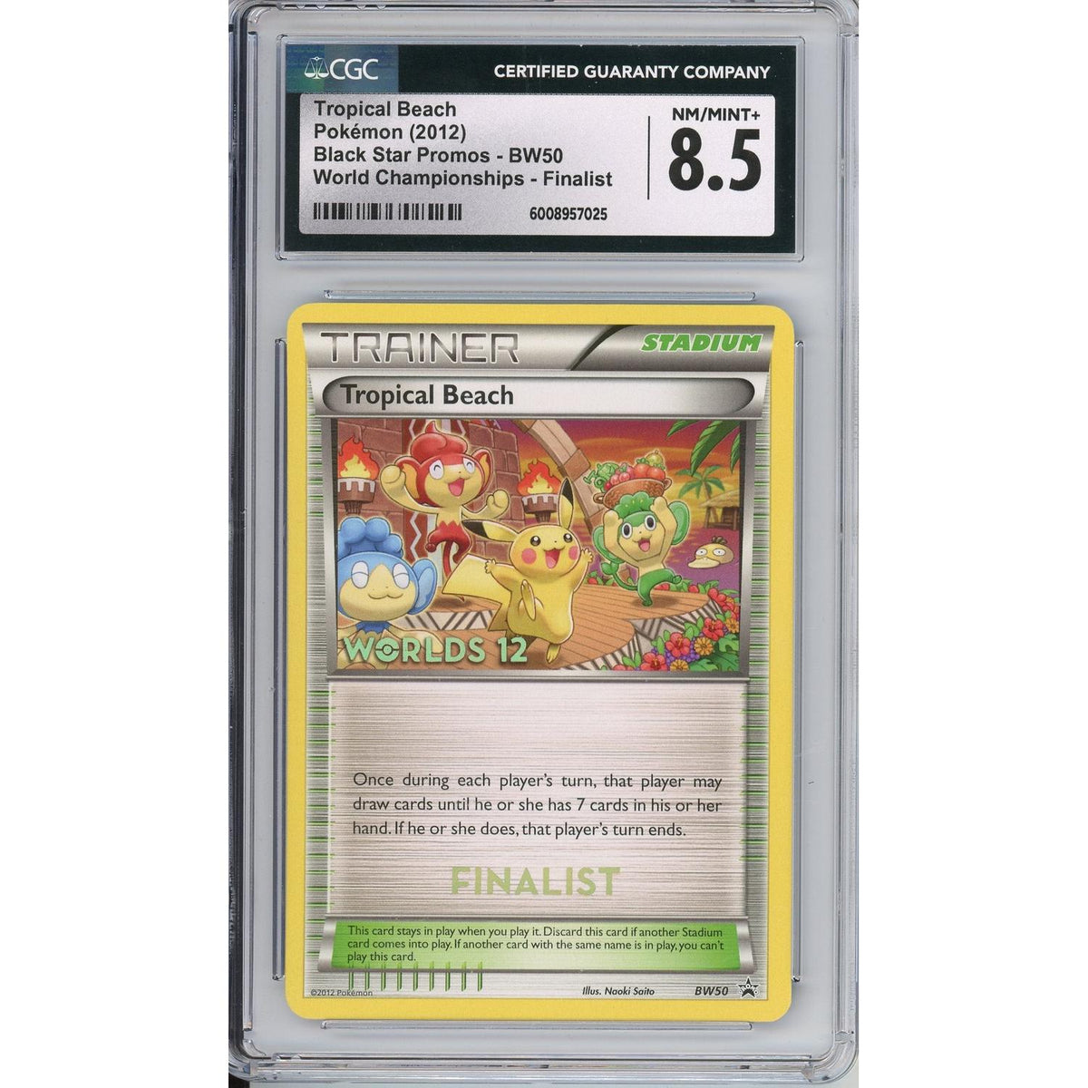 Pokemon Graded: Tropical Beach #BW50 Black Star Promo World Championships 2012 Finalists CGC 8.5