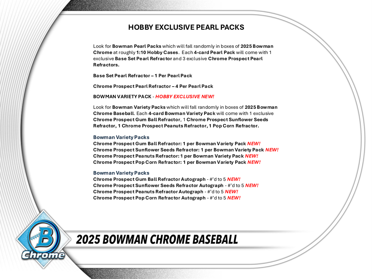 2025 Bowman Chrome Baseball Hobby Box