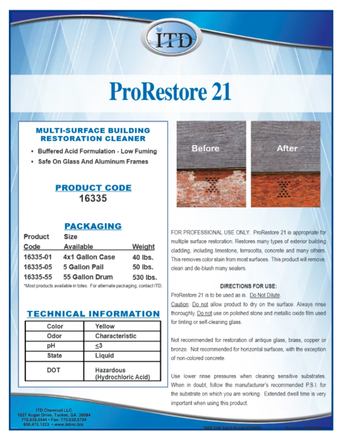 ProRestore 21 – Building Restoration Cleaner 1 Gallon