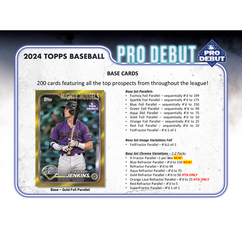 2024 Topps Pro Debut Baseball Hobby Jumbo 8 Box Case