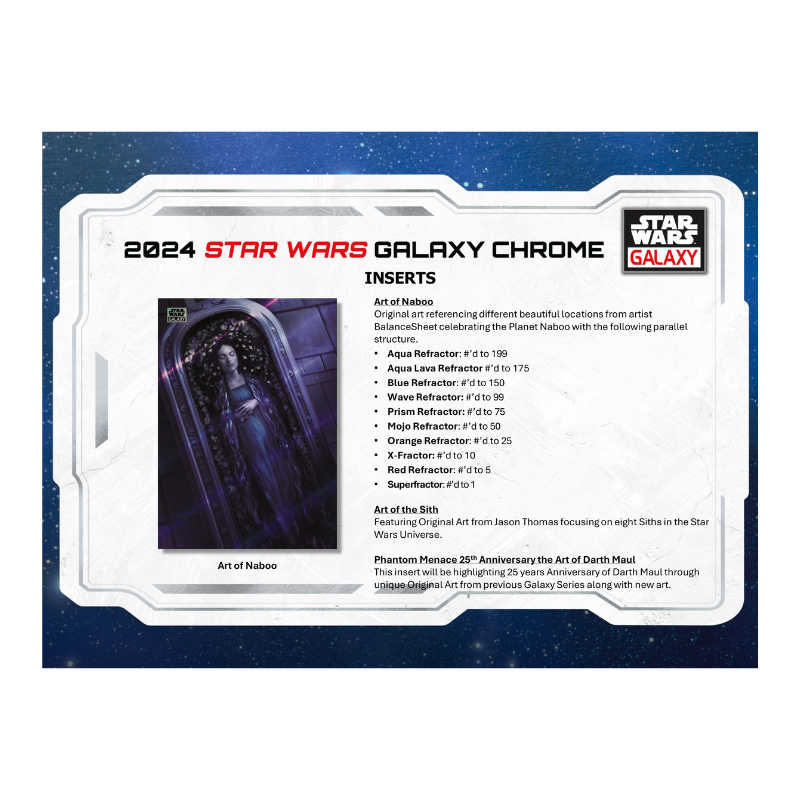 2024 Topps Star Wars Chrome Galaxy Hobby 12 Box Case