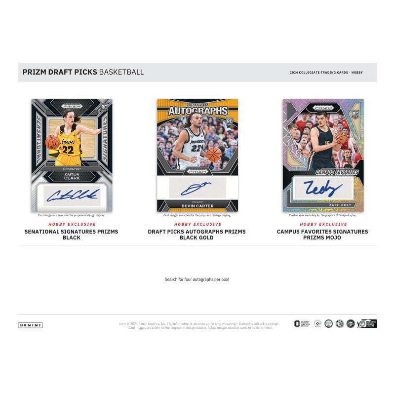 2024/25 Panini Prizm Draft Picks Collegiate Basketball Hobby 16 Box Case