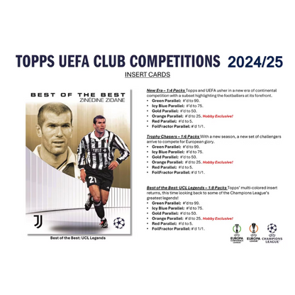 2024/25 Topps UEFA Club Competitions Soccer Hobby 12-Box Case