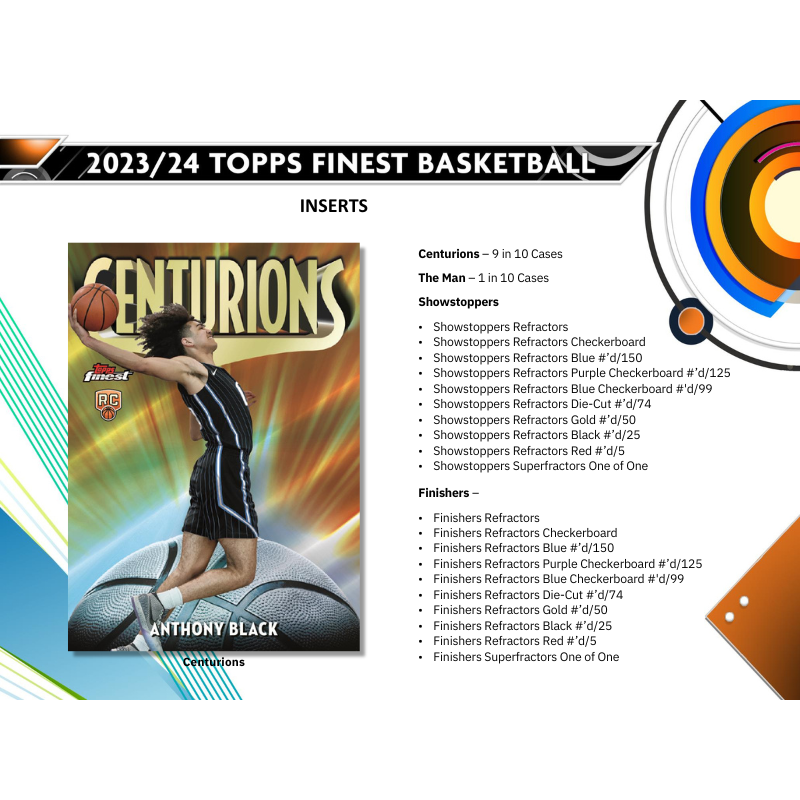 2023/24 Topps Finest Basketball Hobby 8 Box Case