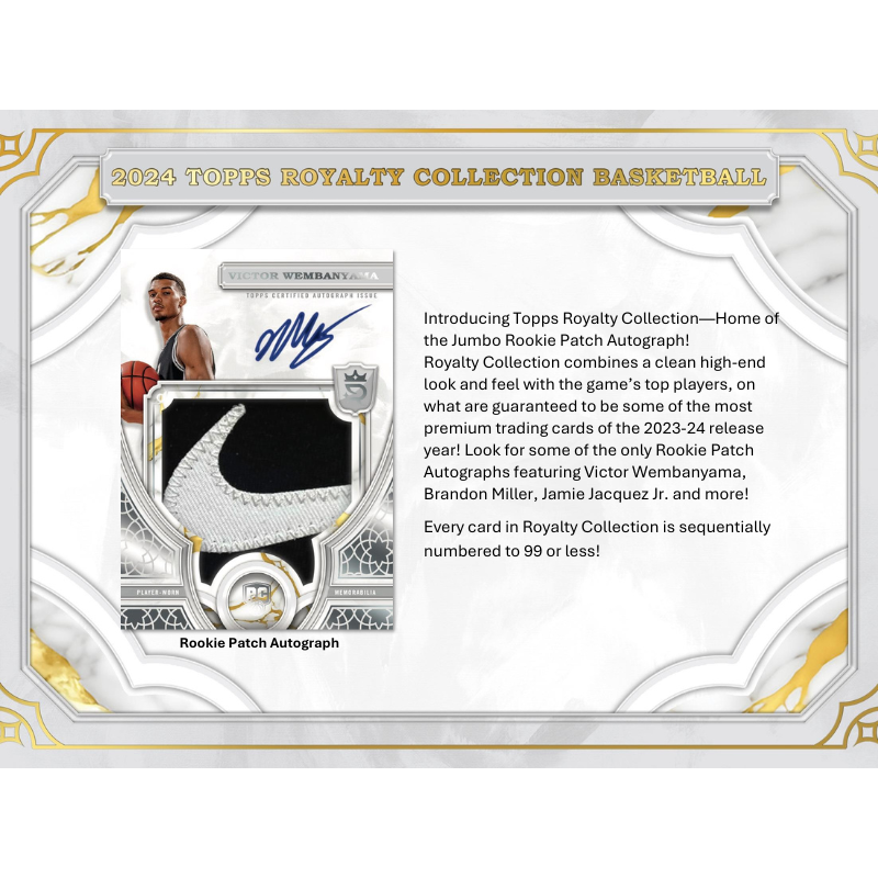 2023/24 Topps Royalty Collection Basketball Hobby 4 Box Case