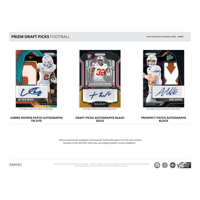 2025 Panini Prizm Draft Picks Collegiate Football Hobby Box