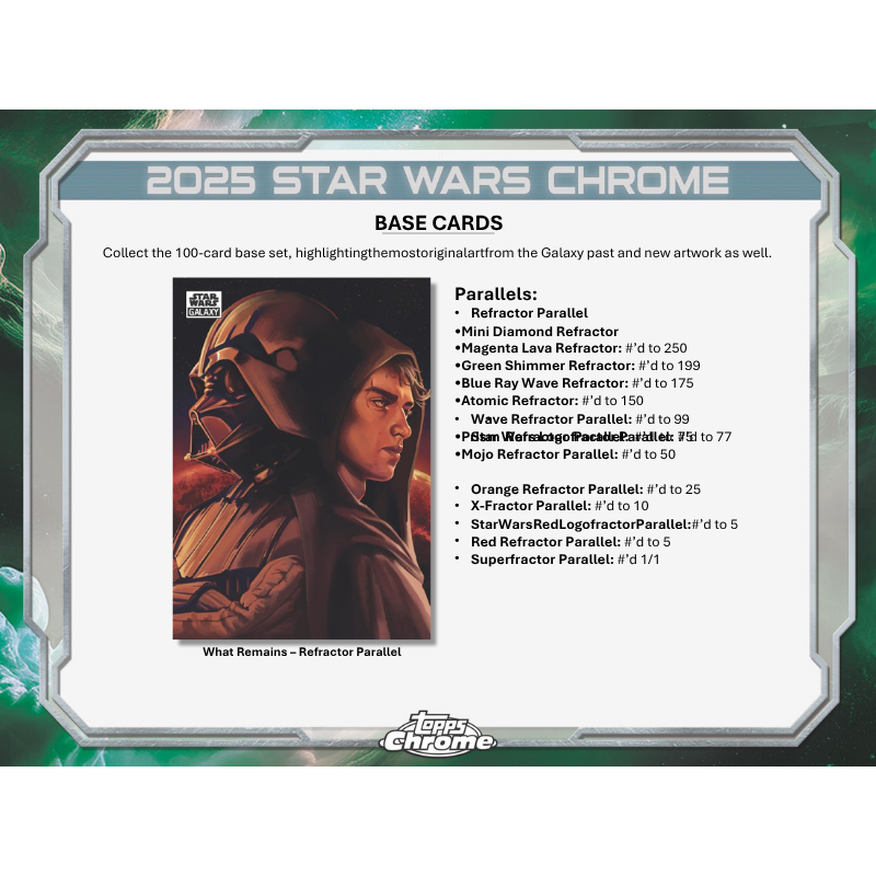 2025 Topps Star Wars Chrome Galaxy Hobby 12 Box Case