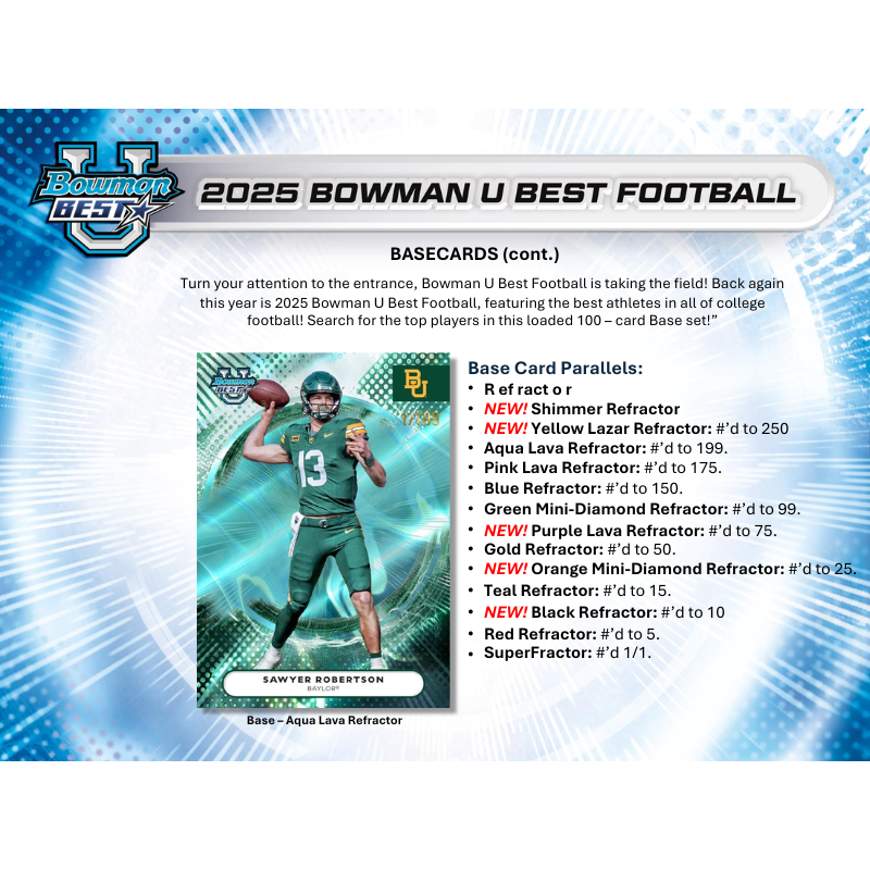 2025 Bowman University Best Football Hobby 12 Box Case