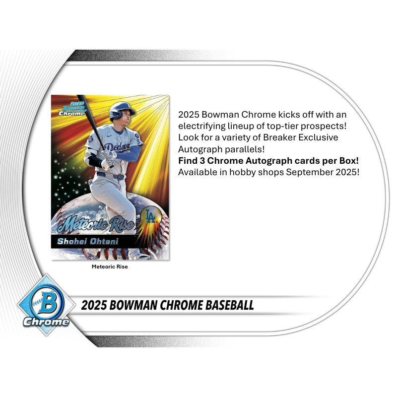 2025 Bowman Chrome Baseball Breaker's Delight 6 Box Case